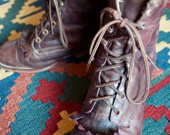 LAREDO Vintage Granny Grunge Boots Size UK 7