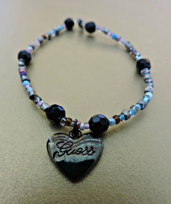 Beaded Guess Charm Bracelet