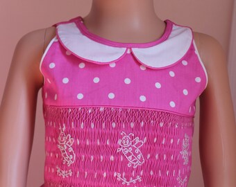 Girl pink Peter Pan collar dress