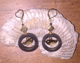 (Sleepers) Gabon ebony Stud Earrings