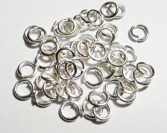 Set of 10 silver ring 4 mm - lead and nickel free