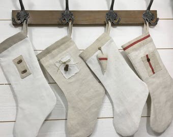 Christmas boot made of hemp and linen - Nordic spirit