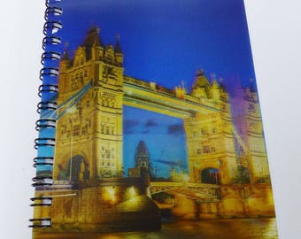 London bridge tower bridge 3D cover notebook spiral A6 size