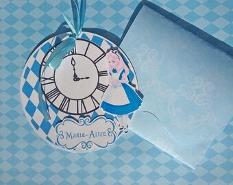 Announcement round Alice in wonderland, Alice in Wonderland with envelope