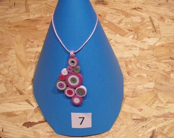 grey white pink cluster pendant