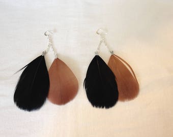 Feather chain earrings *...