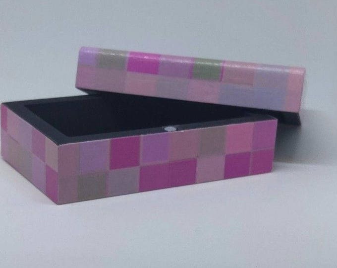 Minecraft inspired pink Chest trinket box Ideal for Kids