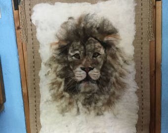 Lion felt hanging
