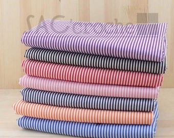 Lot of 7 x coupons 50X50CM stripe patchwork bag sewing cotton fabric