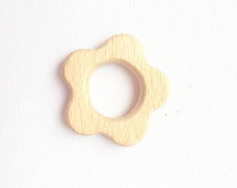 Fleur Anneau de dentition en bois naturel forme "Fleur"