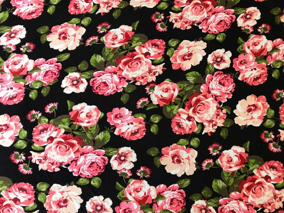 Rayon Spandex Floral Print By The Yard 60'