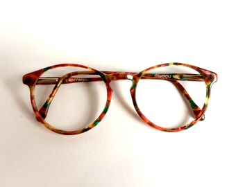 True Authentic Prim'Paris Bambou Frame Lunettes Occhiali / Round Oval 48