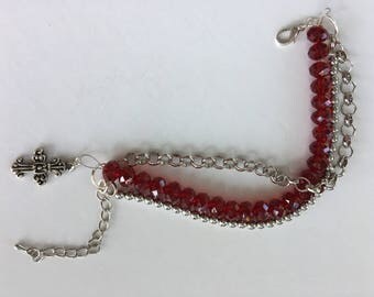 6 1/2" tri strand bracelet