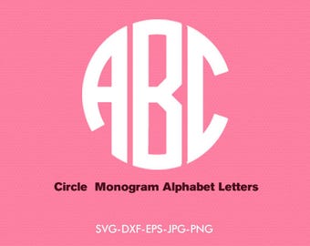 Circle Monogram Svg, Circle Monogram Font Svg Interlocking Monogram Alphabet , EPS png jpg files. svg dxf for Silhouette Cameo or Cricut