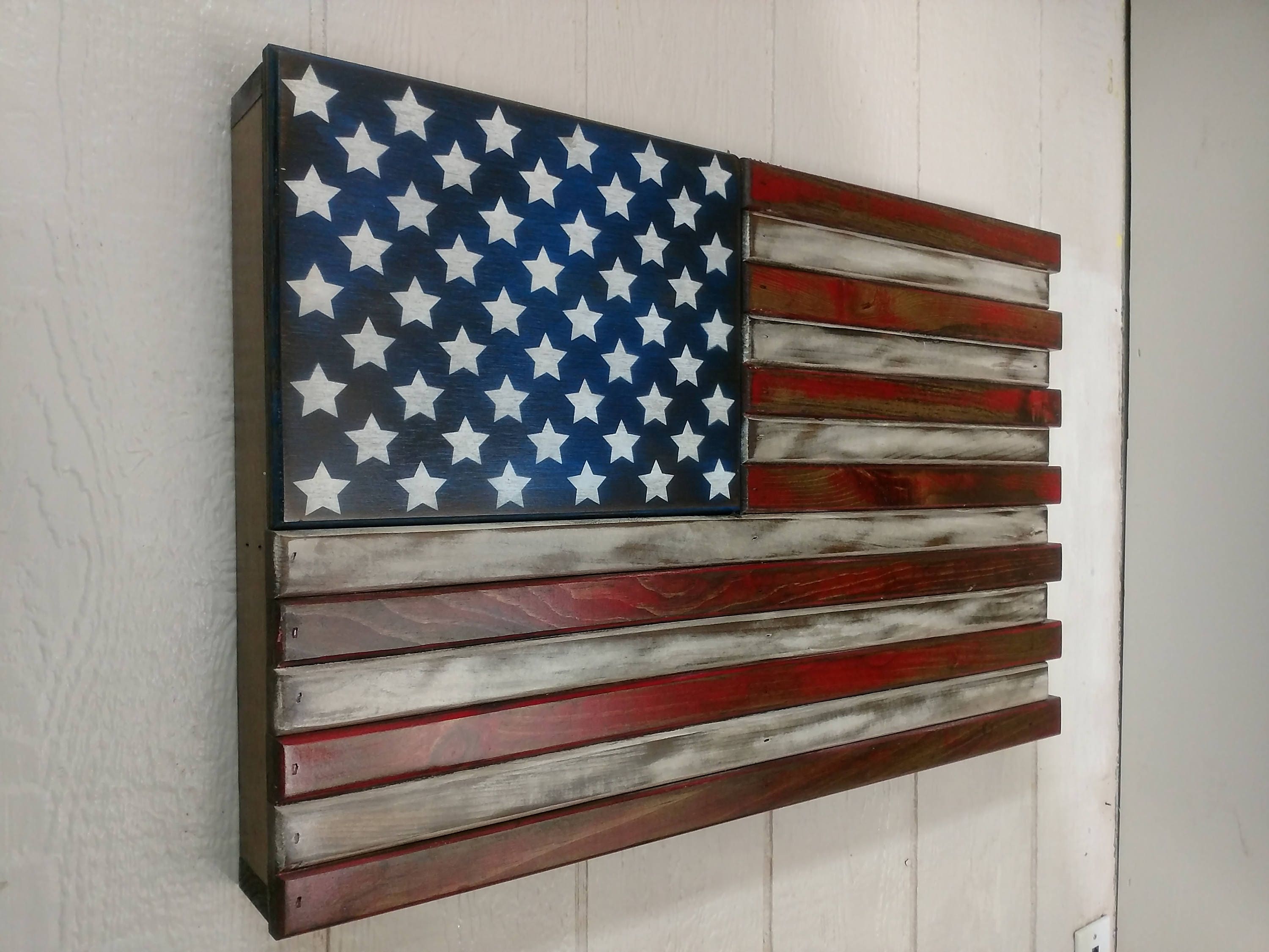 Hidden gun storage Small American Flag