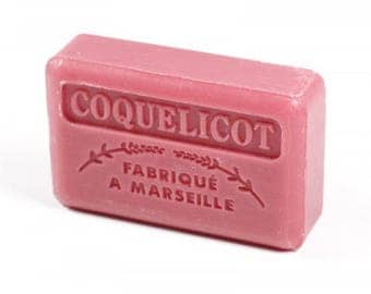 125g Savon de Marseille Wild Poppy (Coquelicot) French Soap
