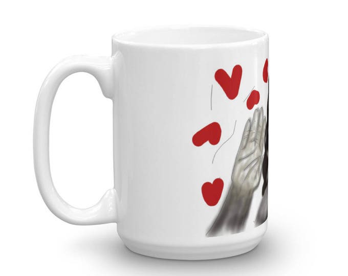 Hearts Coffee Mugs for Coffee Lovers, Gifts for Teachers, Mom, Friend, Grandma, Ceramic, Cute Design, Girls, Women, CoffeeShopCollection