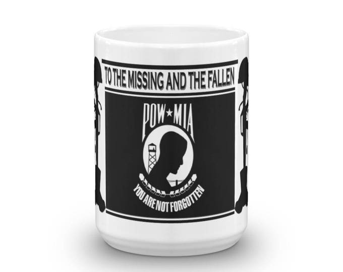 Prisoners Of War and Missing in Action Tribute Mug, Honoring Fallen and Missing Vets, Supporting our Troops and honoring their sacrifice