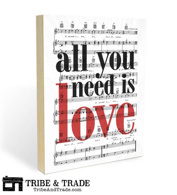 The Beatles Lyrics Wood Wall Art 8x10 or 11x14