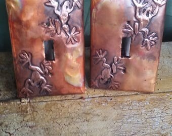 Frogs in Copper Switchplates