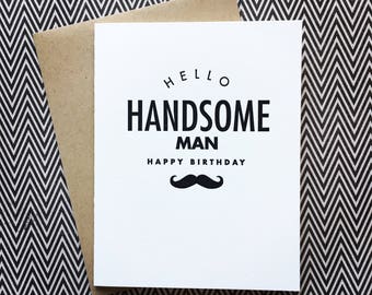 Happy Birthday Handsome Letterpress Card