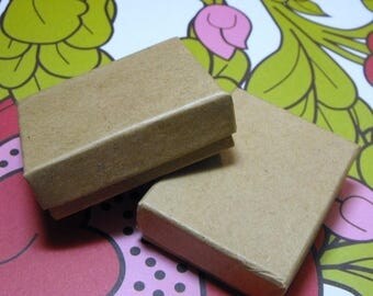 STOREWIDE SALE 50 Pack Kraft Cotton Filled 11 Size Cotton Filled Boxes 1 7/8 Inch by 1 1/4 inch by 5/8 Inch Size