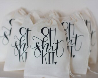 Bachelorette Party Oh Shit Kit Hangover Kit Survival Wedding Drawstring Bag Girls Weekend
