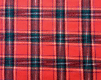 Plaid wool fabric | Etsy