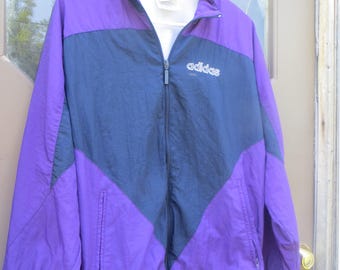 vintage Adidas purple and navy color block Windbreaker Jacket Vintage BLOCK DESIGN Retro Windbreaker oversize small