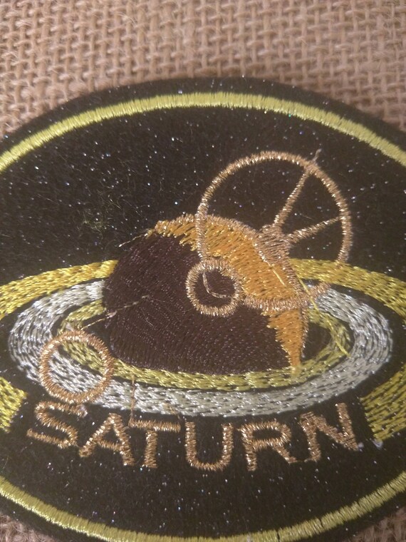 saturn embroidered iron on patch