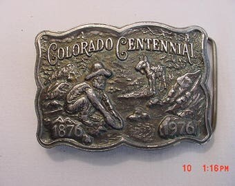 Vintage 1976 Colorado Centennial Belt Buckle 17 - 962
