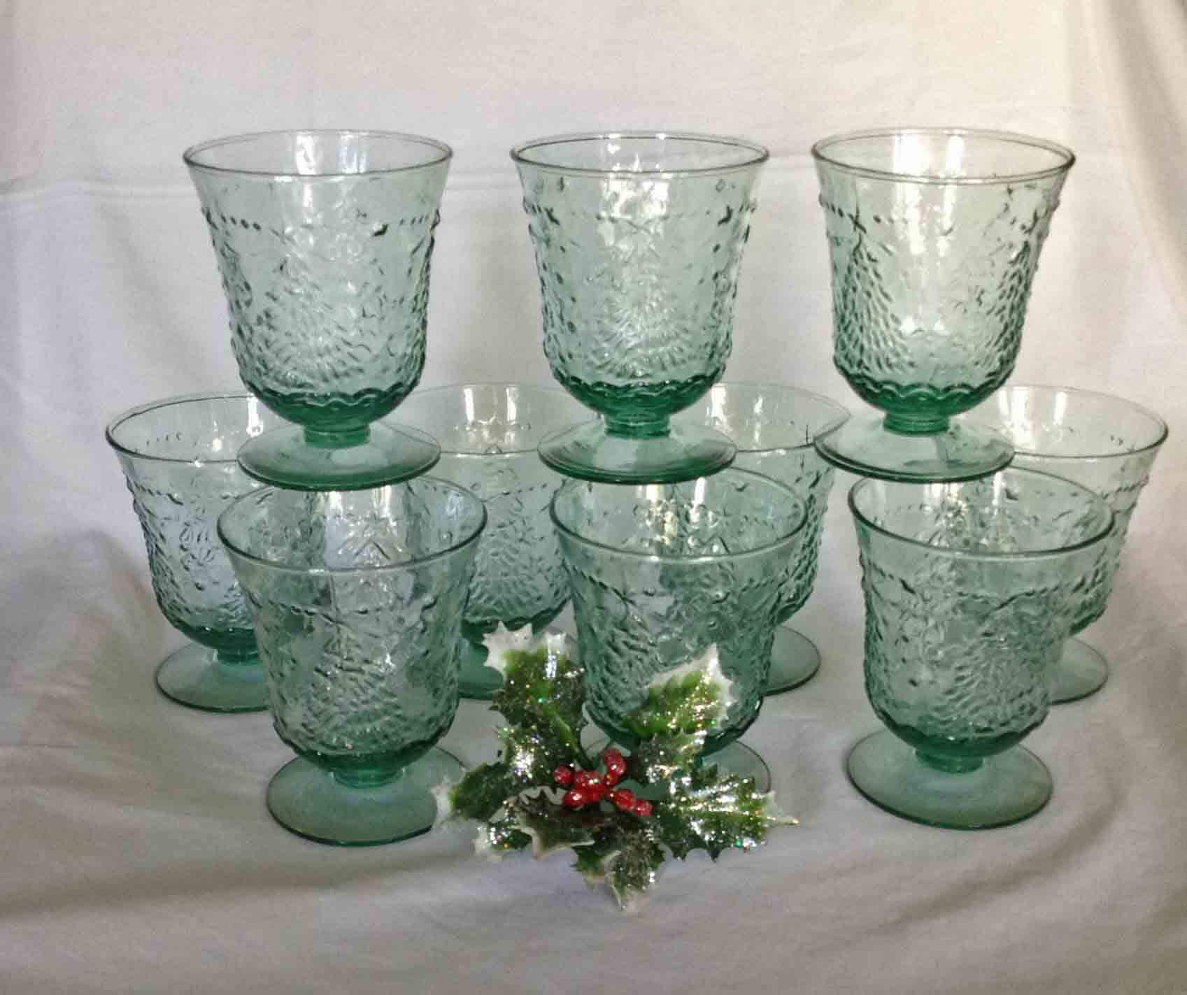 10 mikasa studio nova holiday cheer glasses mint condition green textured holiday glasses - Christmas Drinking Glasses 10 mikasa studio nova holiday cheer glasses mint condition green textured holiday glasses - Christmas Drinking Glasses