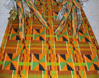 Kente #2 Table Runner with Fringe/ Kente print table cloth/ Kente cloth fabric for African Events/Decorate with Kente Cloth