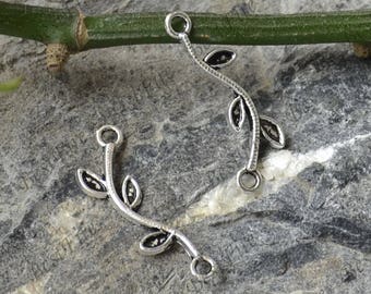 20 pcs of Antique silver charming leaf connectors pendant,metal finding ,Leaf connectors findings beads,beads findings