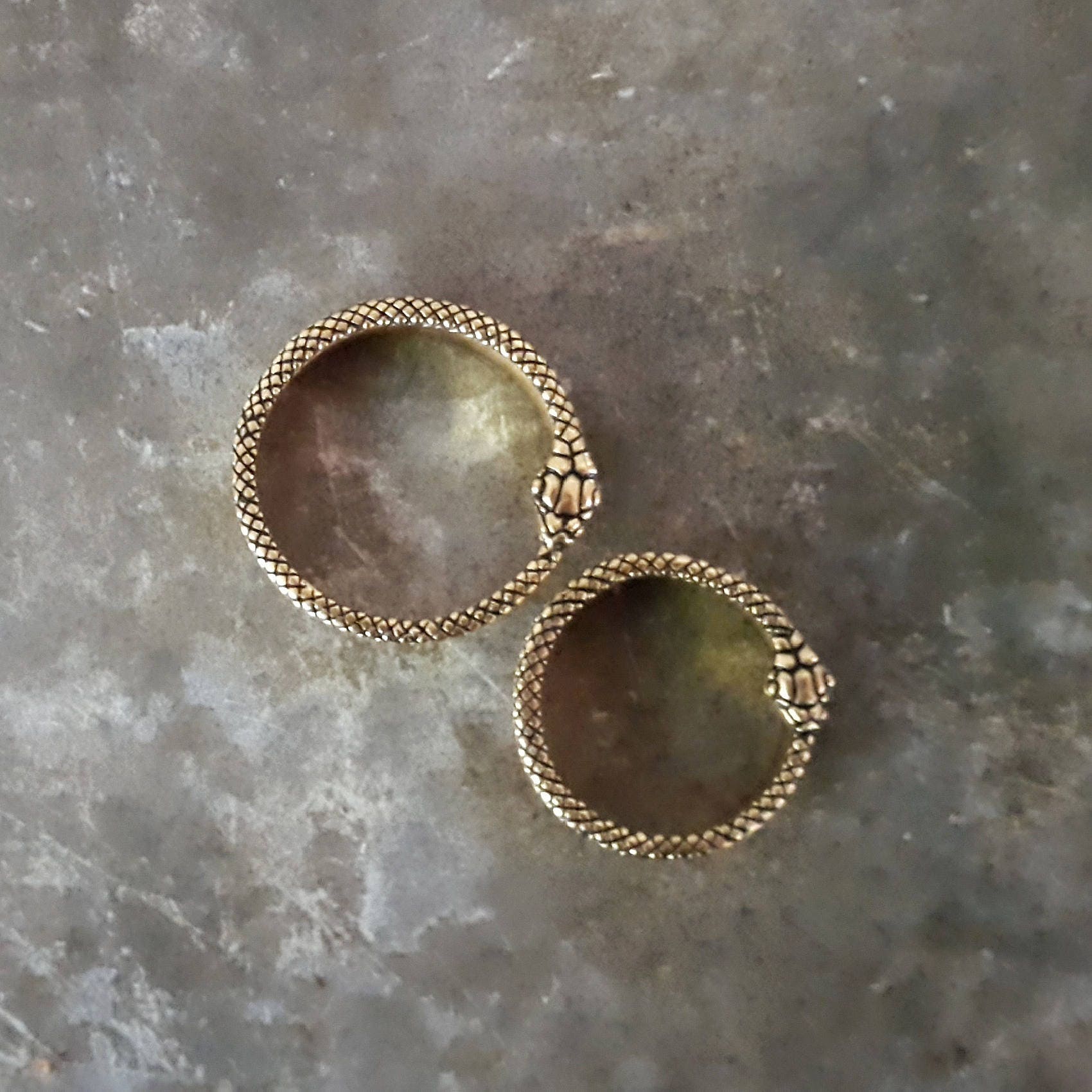 Snake Tunnels Flesh Tunnels 22K Gold Plated Tunnels