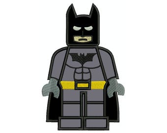 BATMAN Lego Superhero Machine Applique Embroidery - Instant Digital Download