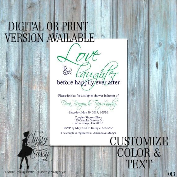 Love and Laughter Before Happily Ever After Invitation, Rehearsal Dinner Invitation, Couples Shower Invitation 013