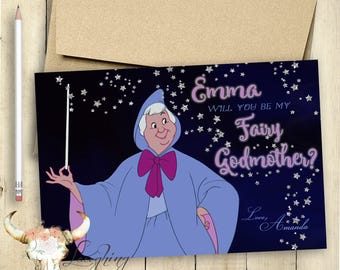 Godmother Card Fairy Godmother Card Will You be my Godmother Card PRINTABLE