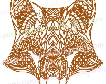 Fox Mandala SVG - Fox SVG - Digital Cutting File - Silhouette Cut - Graphic Design - Cricut Cut - Instant Download - Svg, Dxf, Jpg, Eps, Png