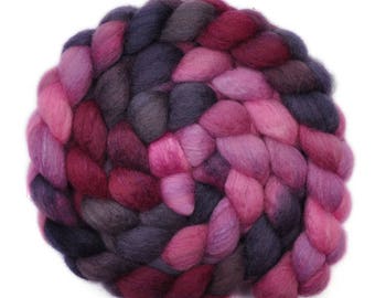 Hand painted roving - Silk / BFL wool 25/75% spinning fiber - 4.2 ounces - In A Jam 2