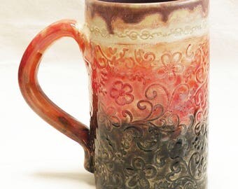 floral 16oz ceramic coffee mug 16C050