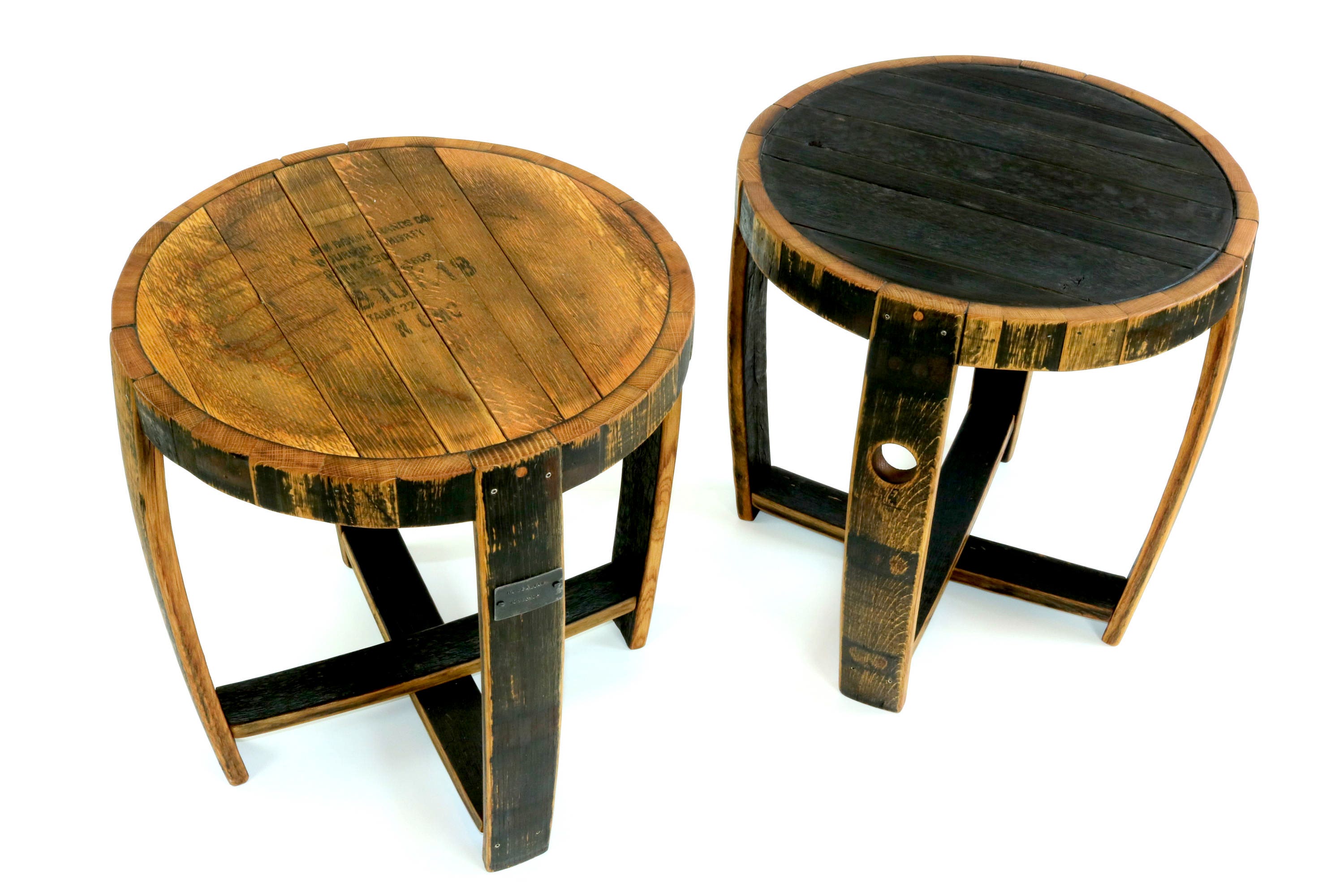 Bourbon Barrel End Table Reclaimed Wood Table Barrel Side