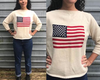 tommy flag cropped sweatshirt