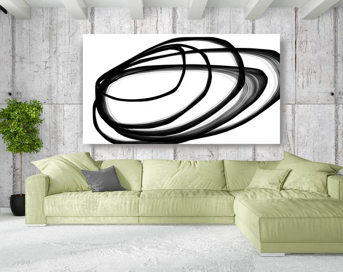 Abstract Expressionism in Black And White 29. Contemporary Unique Wall Decor, Large Contemporary Canvas Art Print up to 72" by Irena Orlov