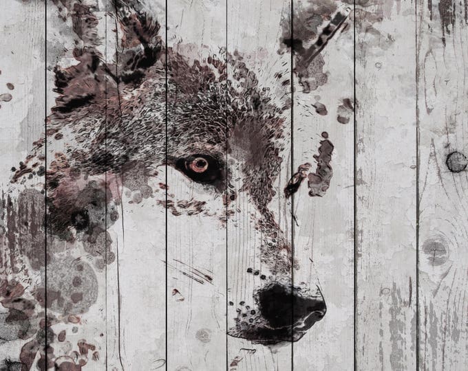 Wolf Spirit. Extra Large Wolf Canvas, Unique Wolf Wall Decor, Brown Rustic Wolf Canvas Art Print up to 72" by Irena Orlov