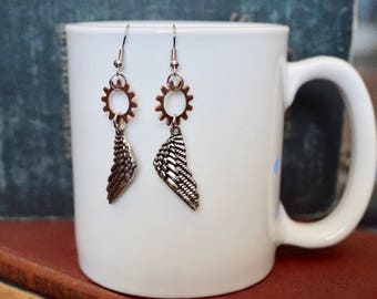 Steampunk Jewelry, Shadowhunters Jewelry, Shadowhunters Earrings, Angel Wings Earrings, Angel Wings, Steampunk Earrings, Mortal Instruments