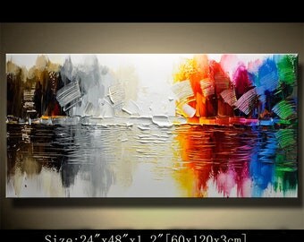 Abstract Wall Painting, expressionism Textured Painting,Impasto Landscape Painting ,Palette Knife Painting on Canvas by Chen 0710