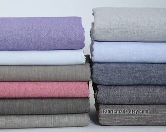 Vintage Linen Fabric Flex Linen Cotton Solid Grey Beige Brown Coffee Blue Fabric Bag Clothing Quilting Fabric - 1/2 yard
