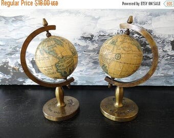 SALE Mini Globes Brass Vintage
