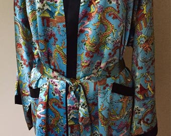 Vintage Scott Lester Satin Dragon Robe